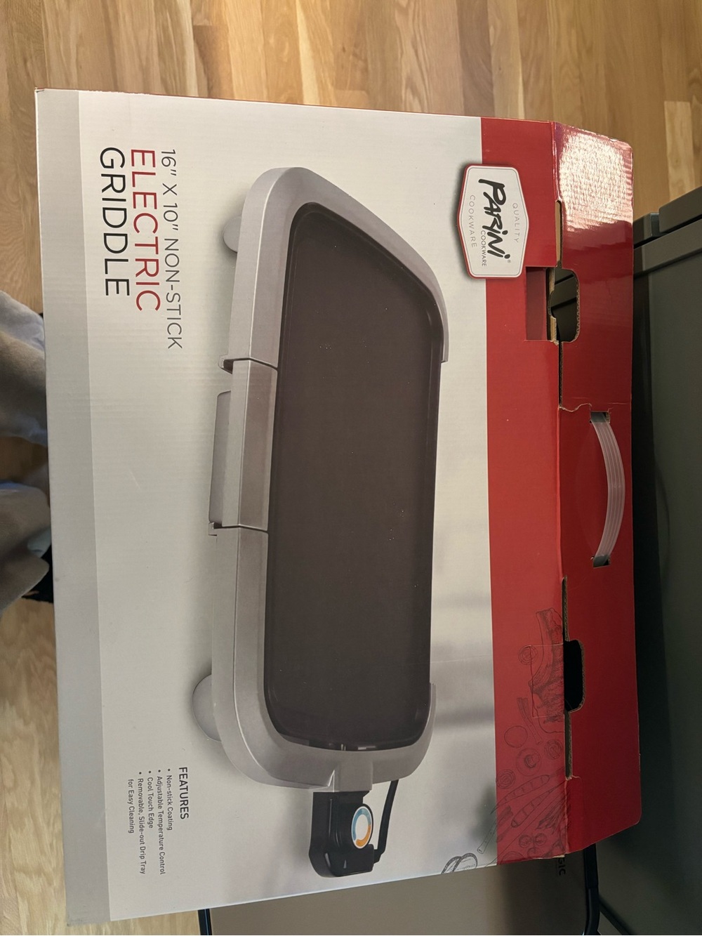 Parini Silver & Black Electric Griddle - Non-Stick Cooking Surface